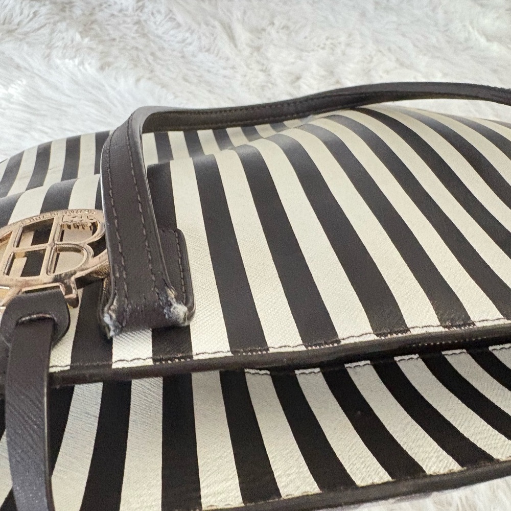 Henri Bendel Black and White Striped Tote - Picture 2 of 8